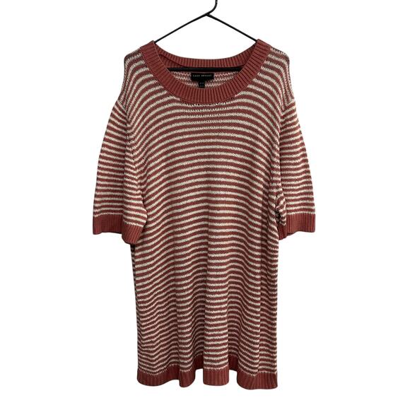 Cozy Striped Knit Tunic Lane Bryant Fall‎ Neutrals Oversized 26/28 - Picture 1 of 6